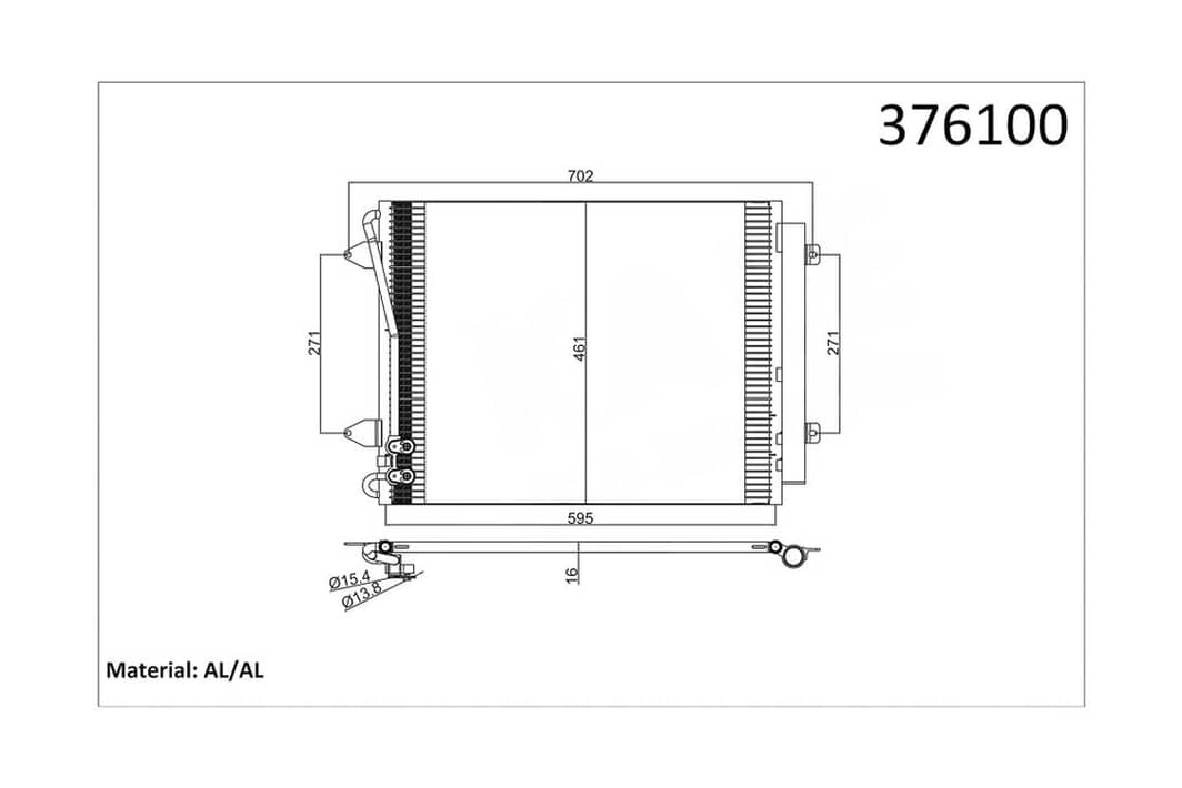 Радиатор кондиционера VW CC/Passat 1.4-3.6 07-16 (417x568x17)